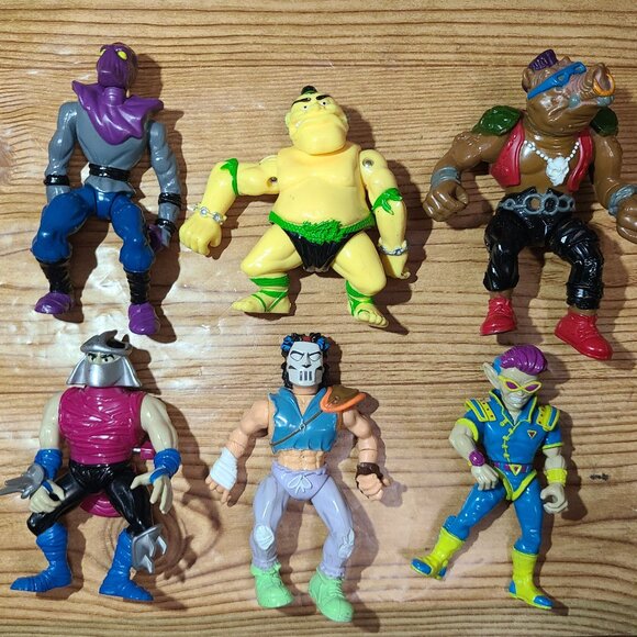 Teenage Mutant Ninja Turtles Villains 1988-1991 Vintage Figures lot X6 (AS IS) - Picture 1 of 2